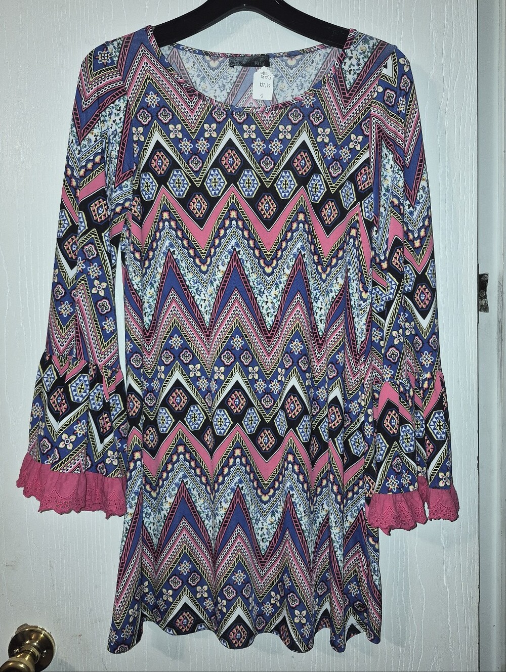 Chevron Print Mini Dress